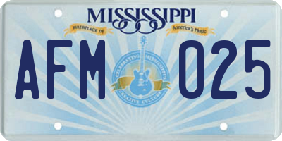 MS license plate AFM025