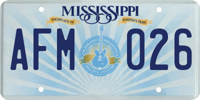 MS license plate AFM026