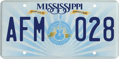 MS license plate AFM028