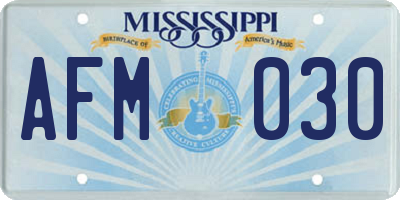 MS license plate AFM030