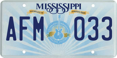 MS license plate AFM033