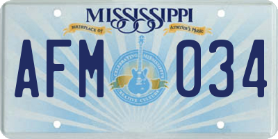 MS license plate AFM034