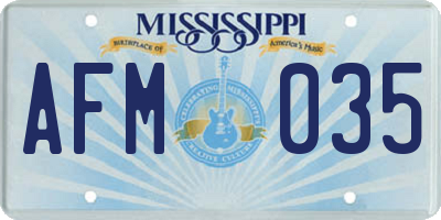 MS license plate AFM035
