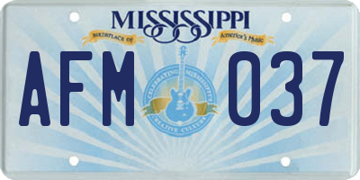 MS license plate AFM037