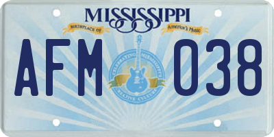 MS license plate AFM038