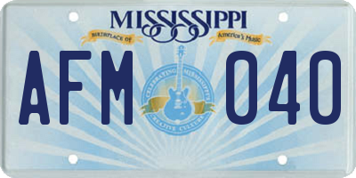 MS license plate AFM040