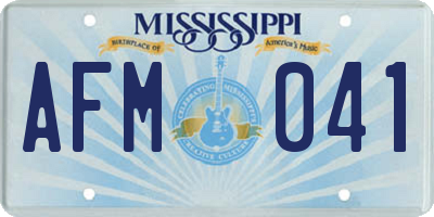 MS license plate AFM041