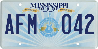 MS license plate AFM042