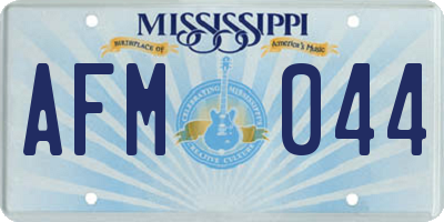 MS license plate AFM044