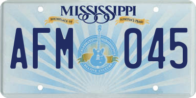 MS license plate AFM045