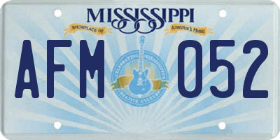 MS license plate AFM052