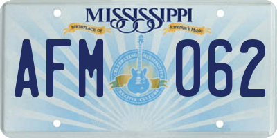 MS license plate AFM062