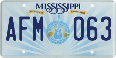 MS license plate AFM063