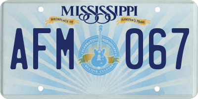 MS license plate AFM067