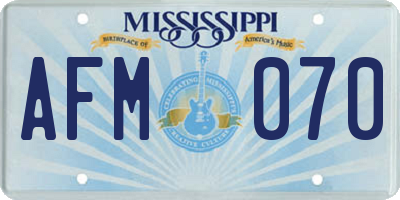 MS license plate AFM070