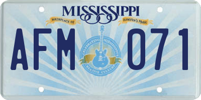 MS license plate AFM071
