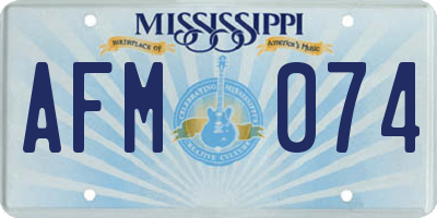 MS license plate AFM074