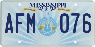 MS license plate AFM076