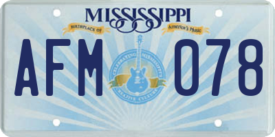 MS license plate AFM078