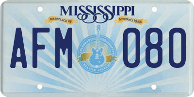 MS license plate AFM080