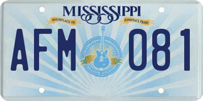 MS license plate AFM081