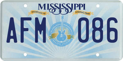 MS license plate AFM086