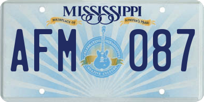 MS license plate AFM087