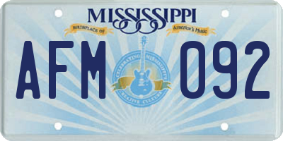 MS license plate AFM092