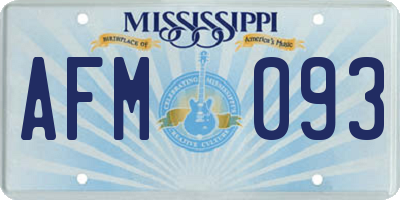 MS license plate AFM093