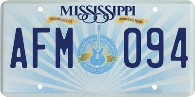 MS license plate AFM094