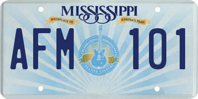 MS license plate AFM101