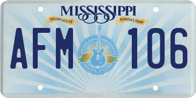 MS license plate AFM106