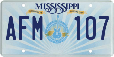 MS license plate AFM107