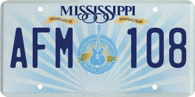 MS license plate AFM108