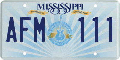 MS license plate AFM111