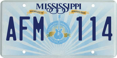 MS license plate AFM114