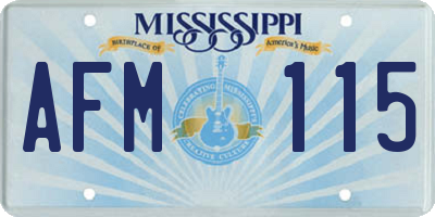 MS license plate AFM115