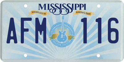 MS license plate AFM116