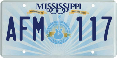 MS license plate AFM117
