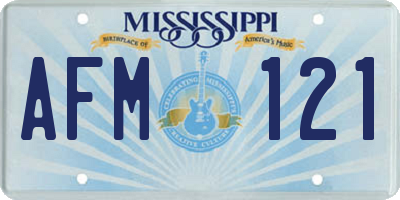 MS license plate AFM121