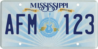 MS license plate AFM123