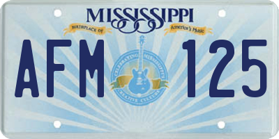 MS license plate AFM125