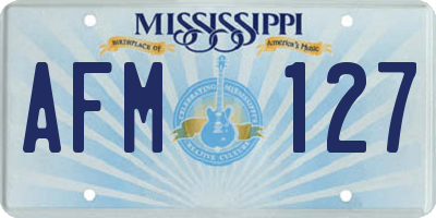 MS license plate AFM127