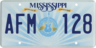 MS license plate AFM128