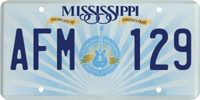 MS license plate AFM129