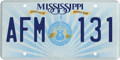 MS license plate AFM131