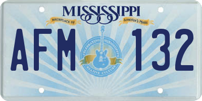 MS license plate AFM132