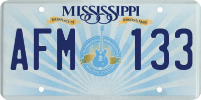 MS license plate AFM133