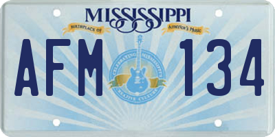 MS license plate AFM134