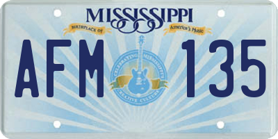 MS license plate AFM135
